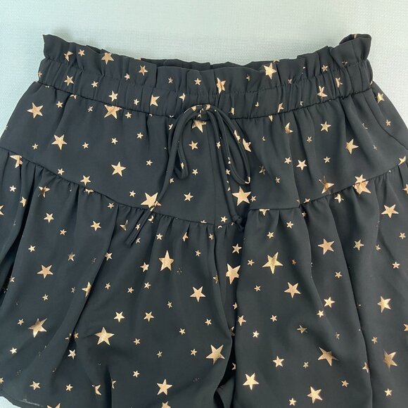 Saints & Hearts Black, Gold Stars Mini Skort Women's Sz Small - Picture 7 of 14